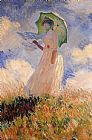Claude Monet Wall Art - Woman with a Parasol 1
